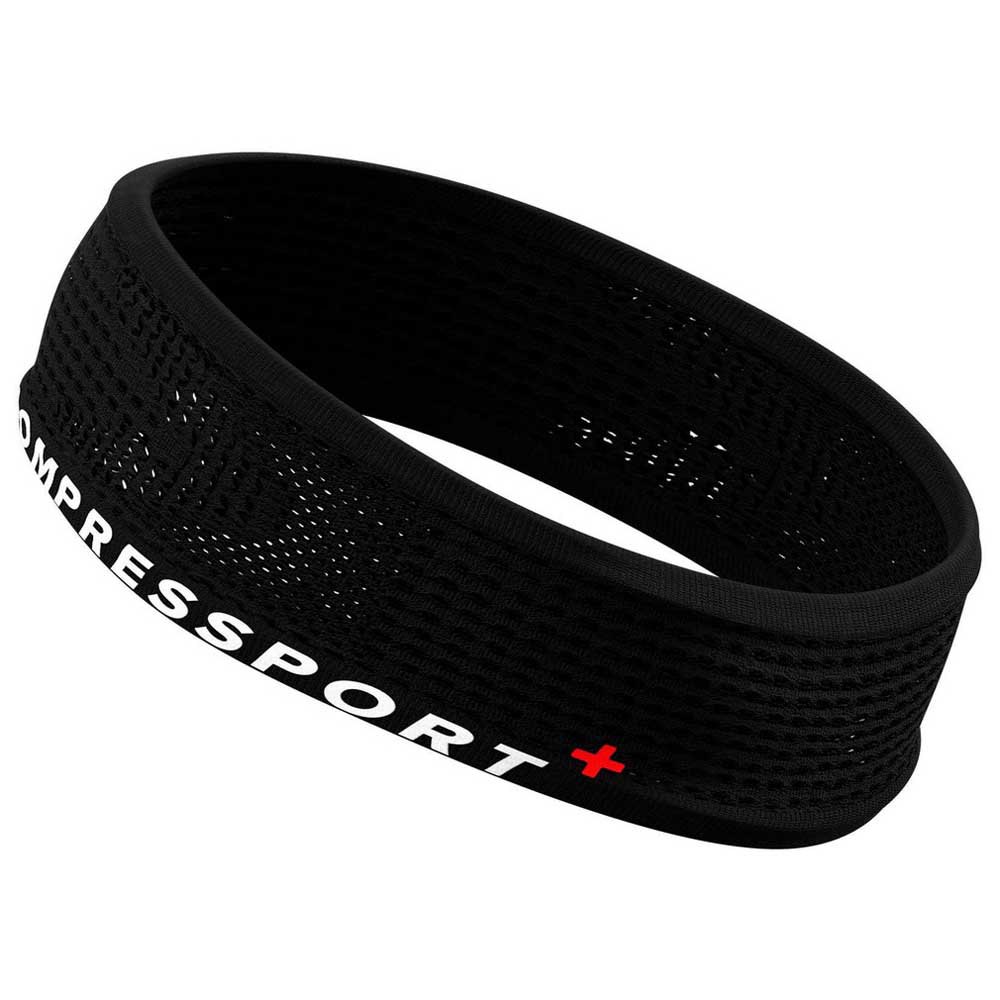 Compressport Unisex On/Off Headband Black Sports Running Tennis Gym Breathable 