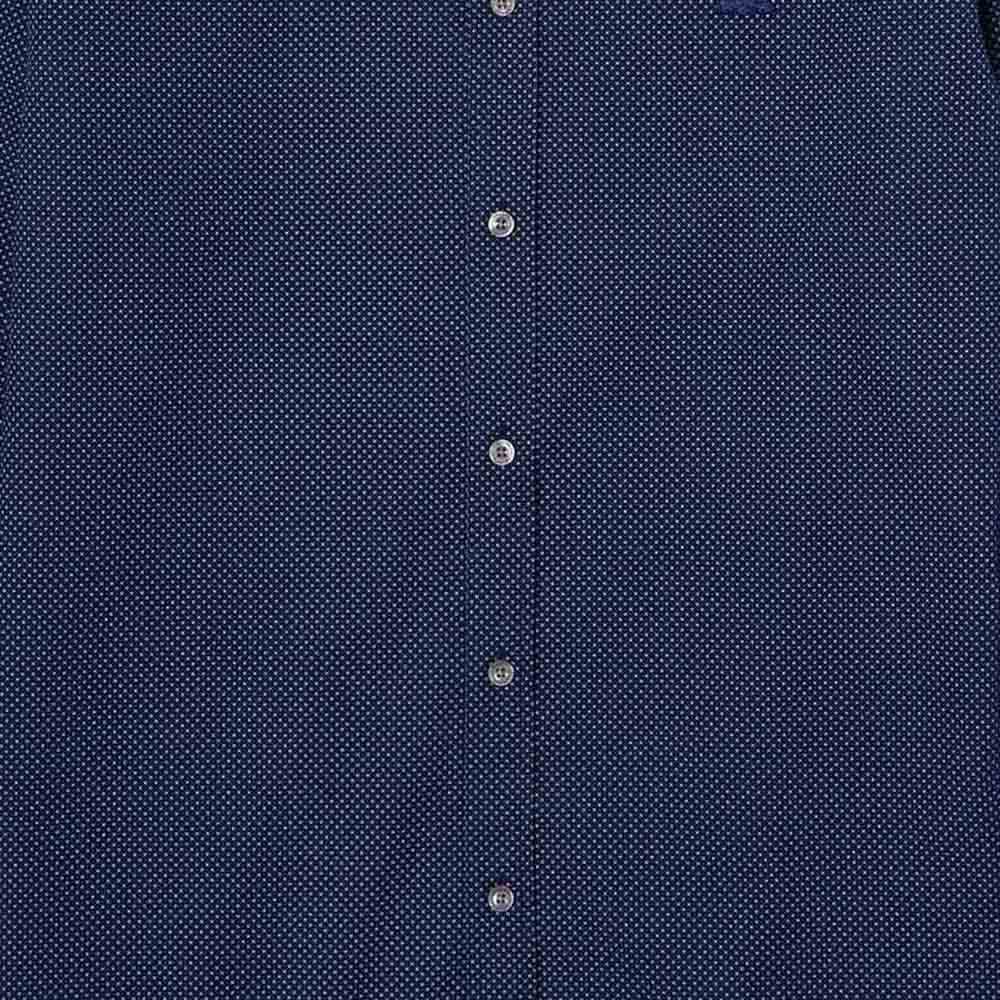 Lacoste Slim Fit Mini Patterned Cotton Poplin Long Sleeve Shirt