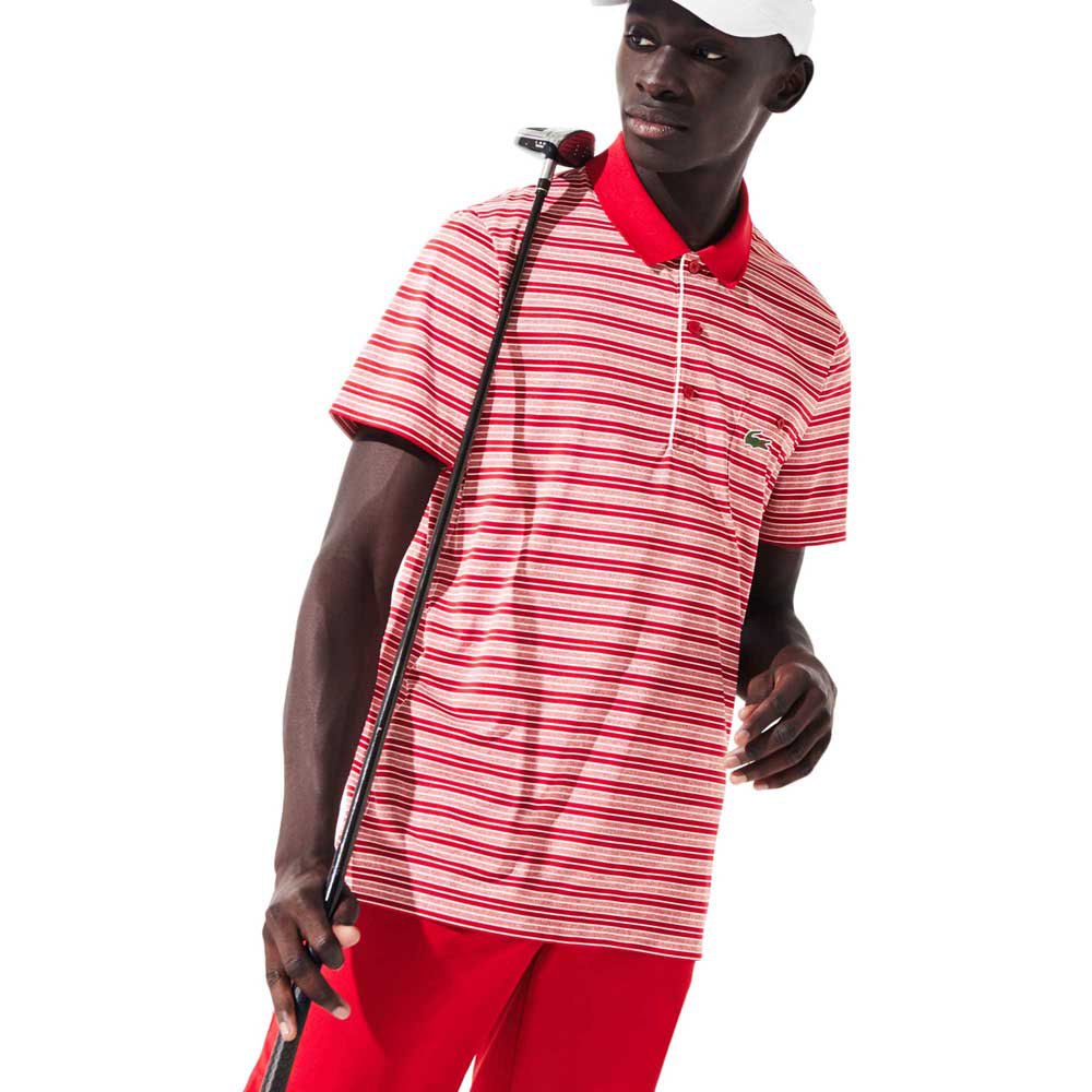 Lacoste Polo Manche Courte Sport Pocket Breathable Striped Golf