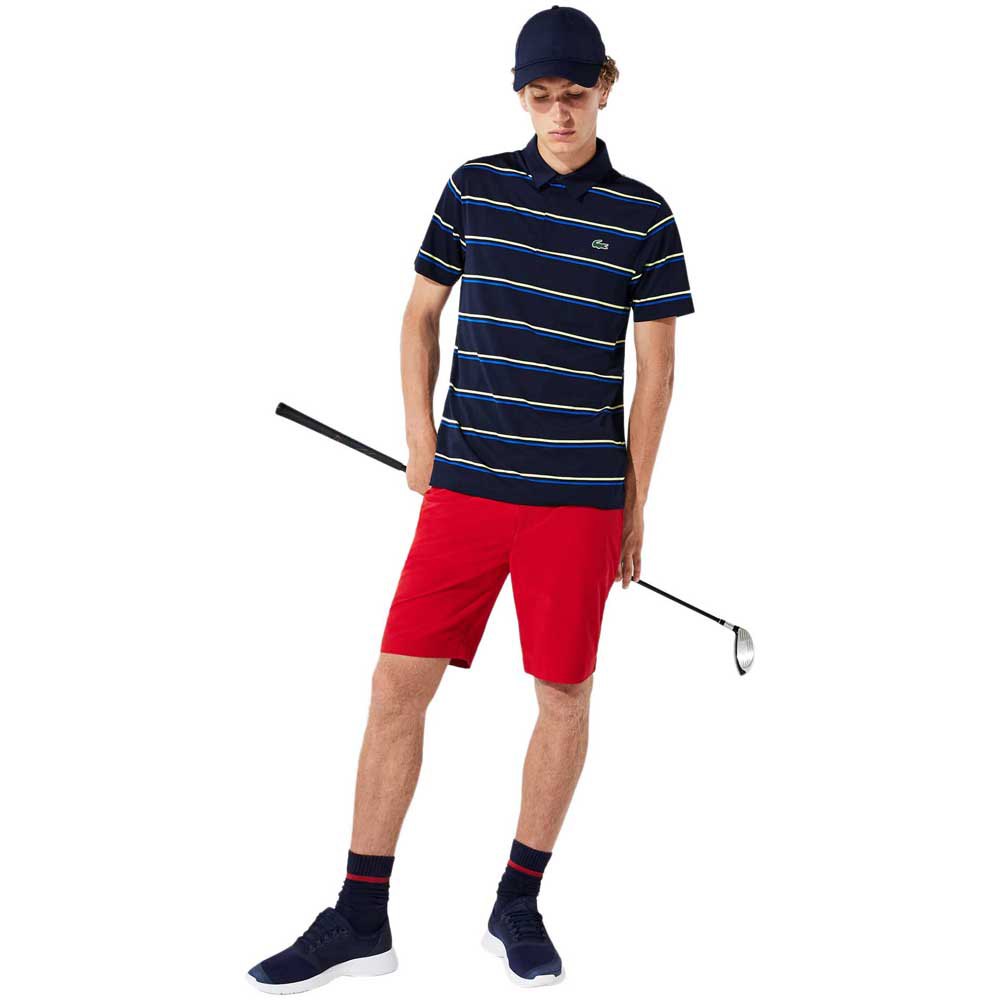 Lacoste Sport Striped Breathable Golf Short Sleeve Polo Shirt