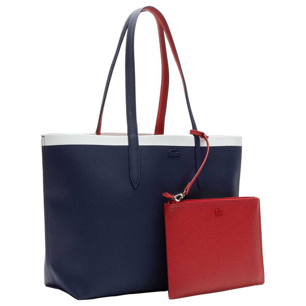 Lacoste Anna Reversible Contrast Band Coated Canvas Tote Tote Bag