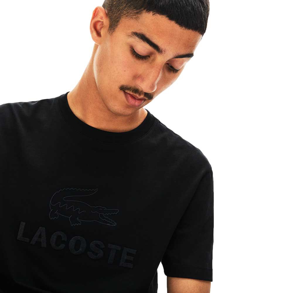 Lacoste Crew Neck Tone On Tone Embroidery Cotton Korte Mouwen T-Shirt
