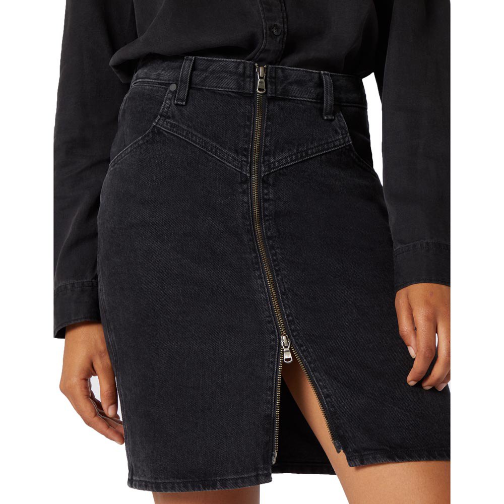 Wrangler High Zip Skirt Black | Dressinn