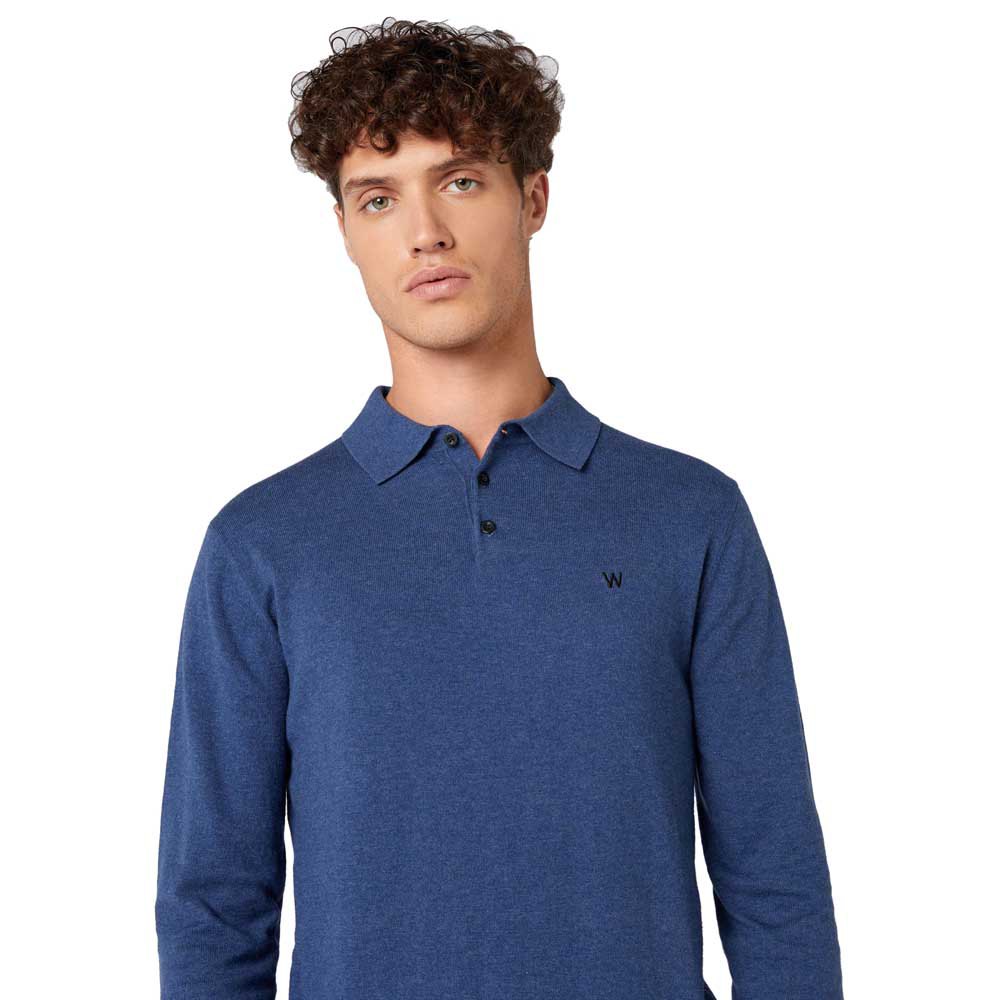 Wrangler Knit Long Sleeve Polo Shirt
