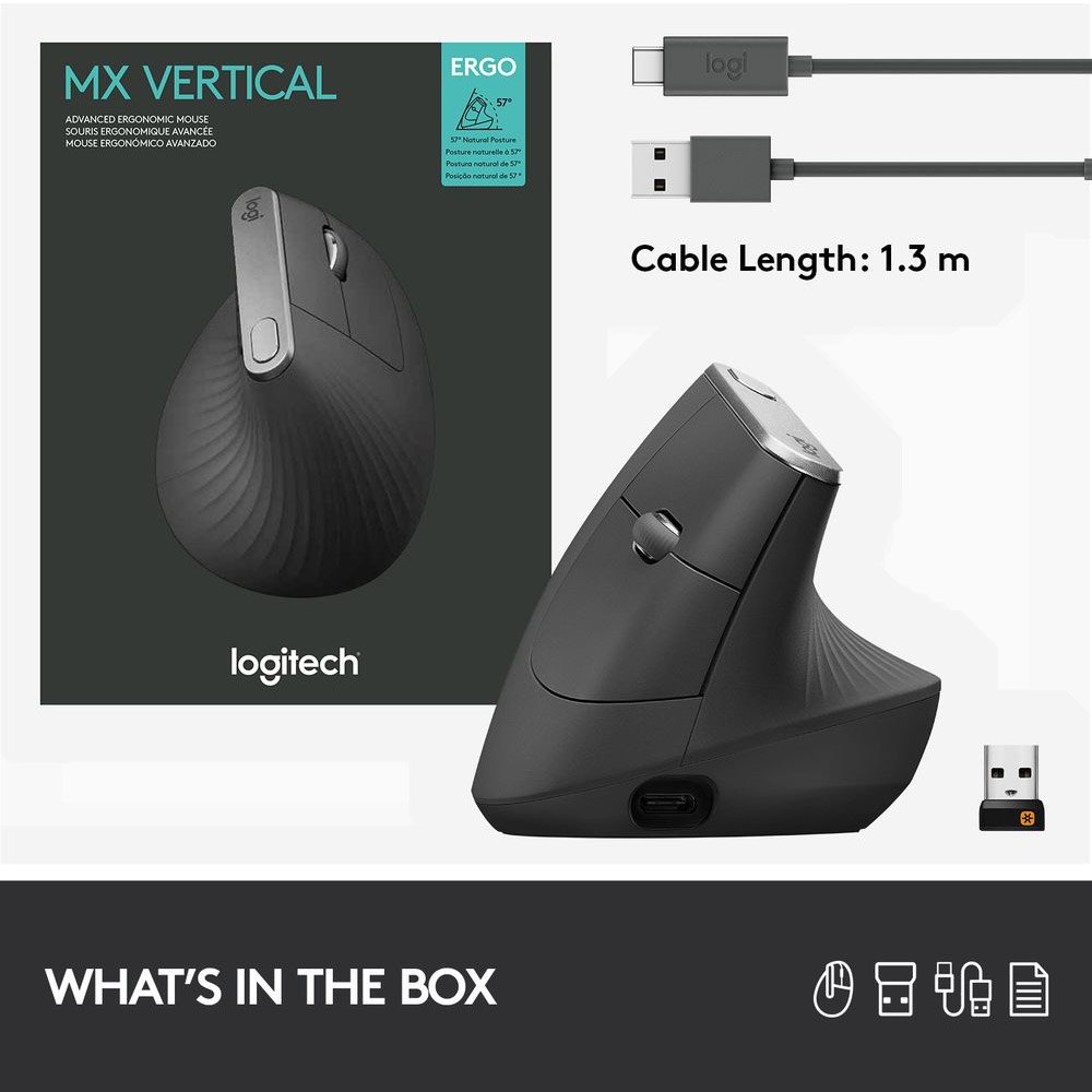 Logitech MX Vertical Trådløs ergonomisk mus