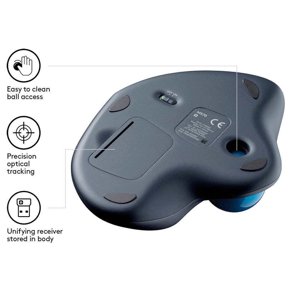 Score auditorium slank Logitech M570 Trackball Wireless Mouse Blue | Techinn