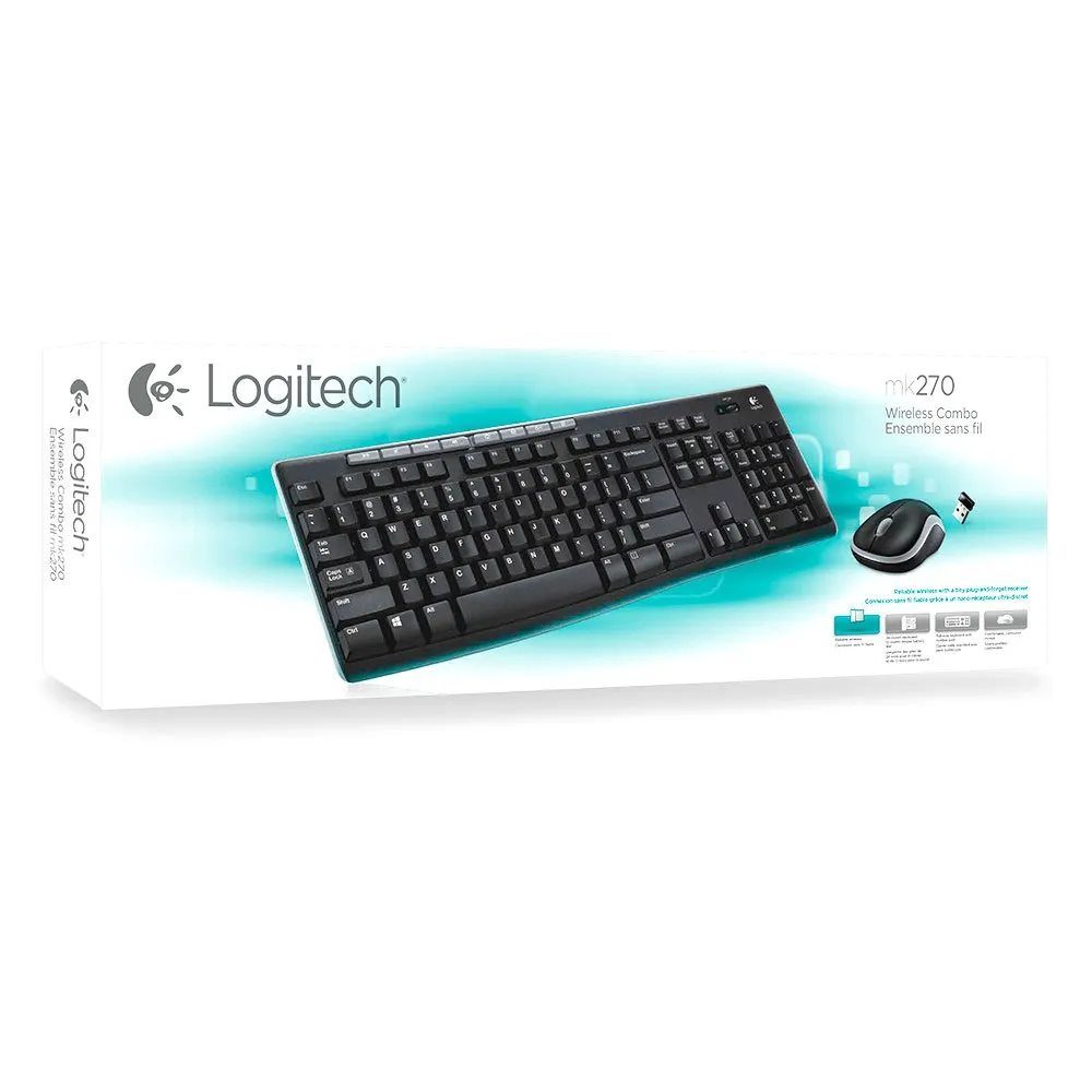 Logitech MK270 Wireless Keyboard And Mouse Black | Techinn