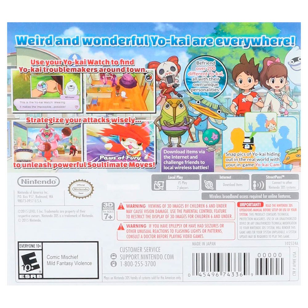 Consulado Burlas Adiccion Nintendo 3DS Juego Yo-Kai Watch Multicolor | Techinn