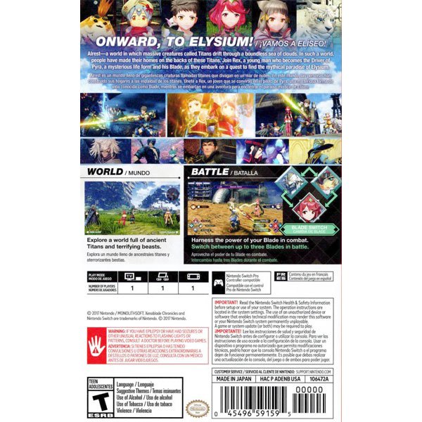 Nintendo Xenoblade Chronicles 2 Switch Game