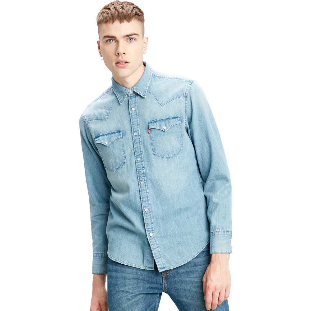 Blæse fryser levering Levi´s ® Barstow Western Standard Long Sleeve Shirt Blue| Dressinn