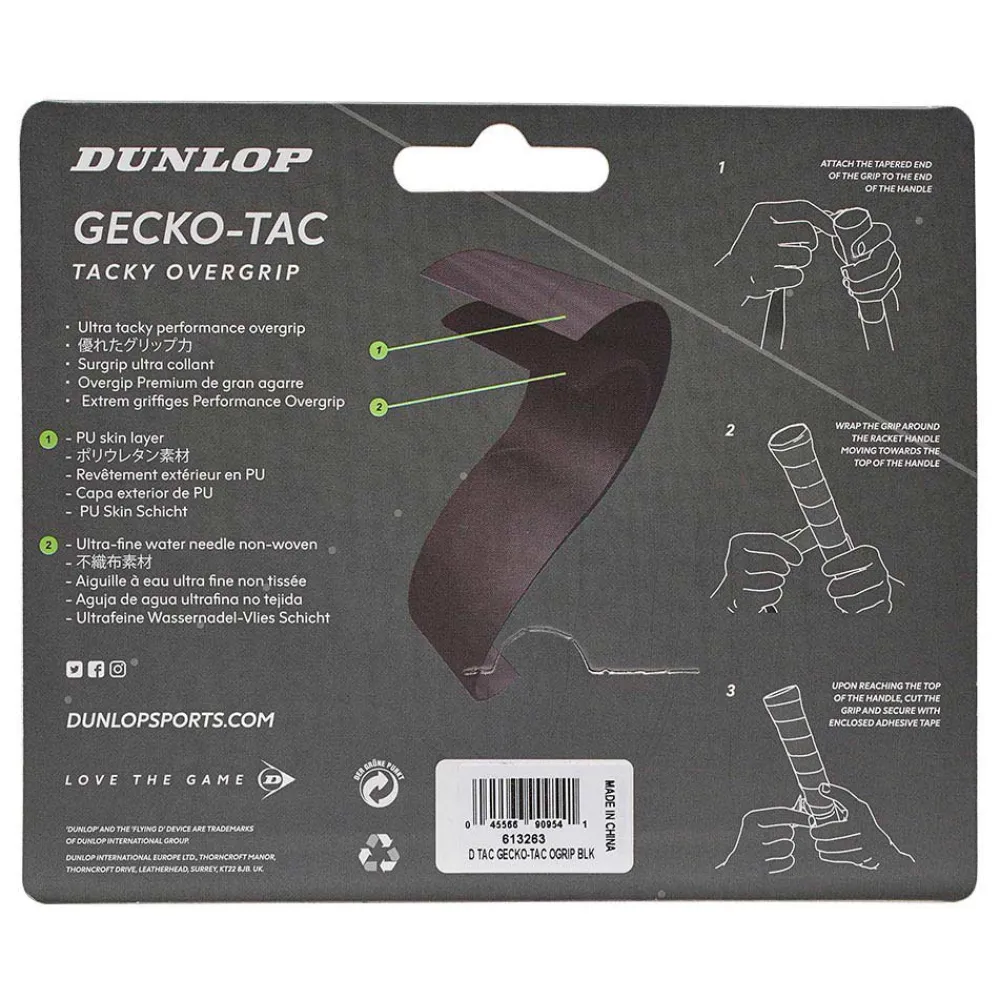 Dunlop GeckoTac Tennis Overgrip 3 Units Black Smashinn