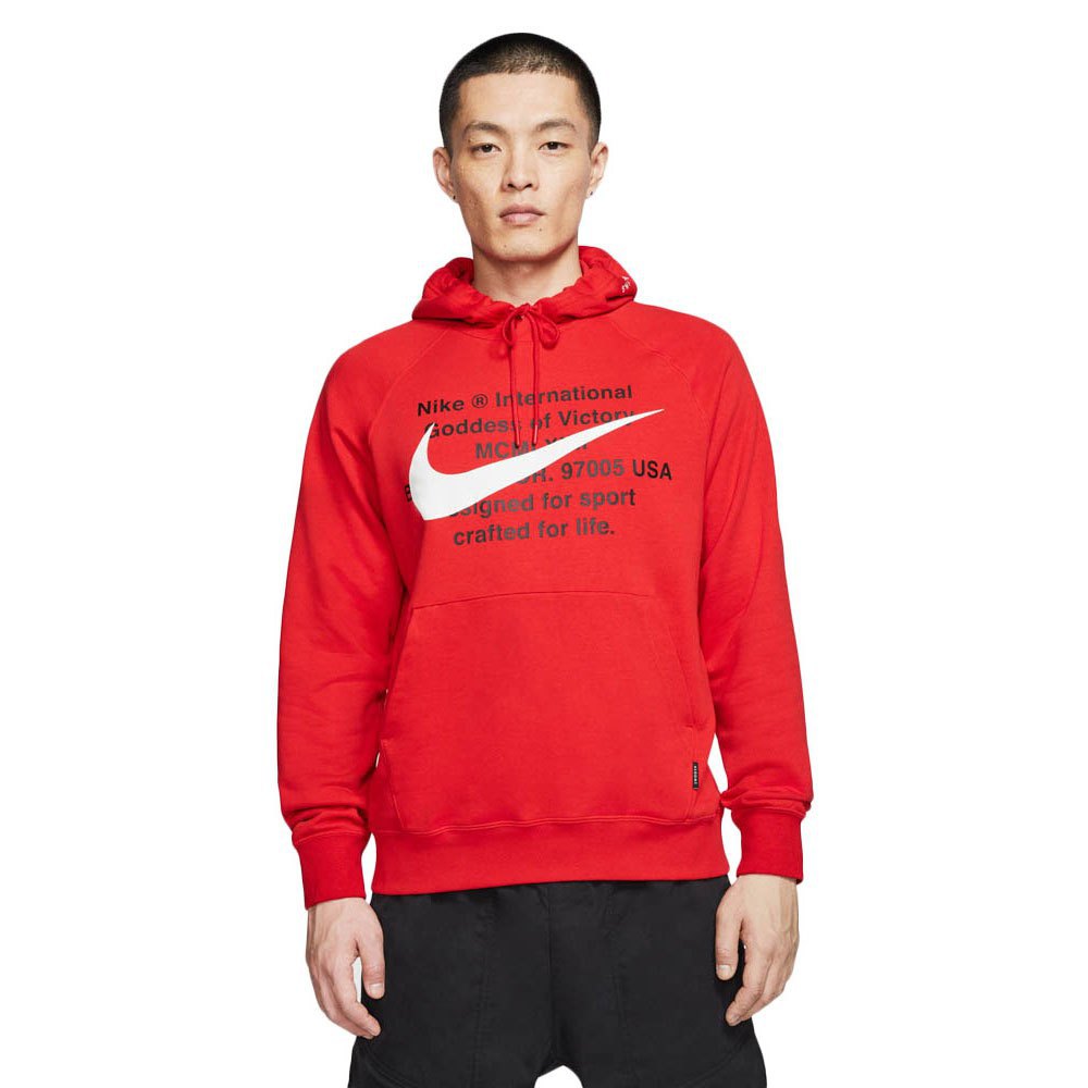 Red Nike Swoosh Hoodie | tyello.com