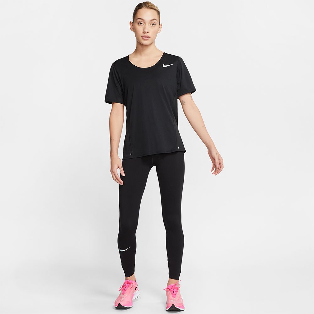 Nike City Sleek Short Sleeve T-Shirt Black | Runnerinn