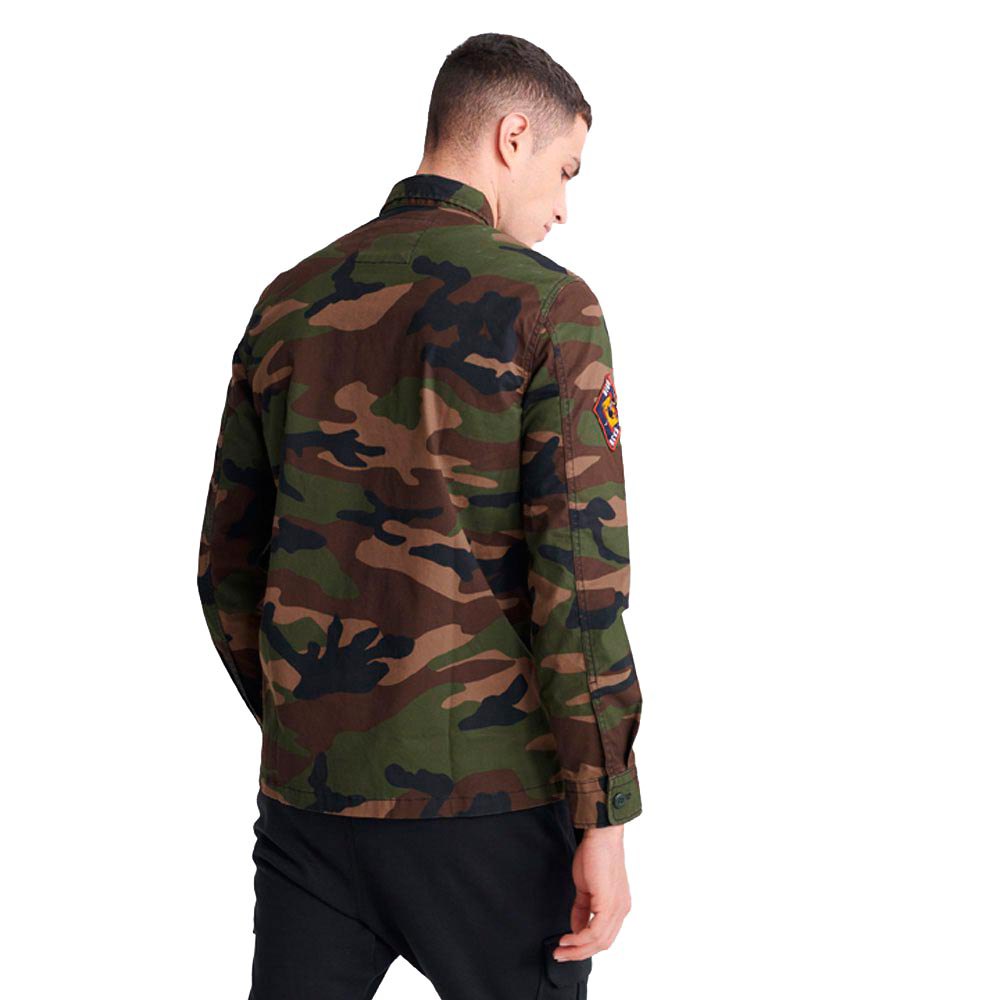 Superdry Core Military Patched Long Sleeve Shirt