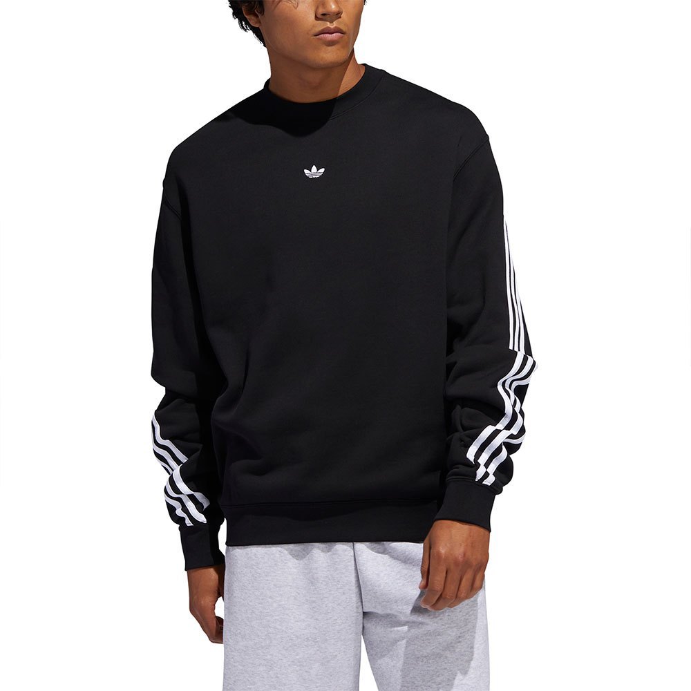 Downtown switch Wrongdoing adidas Originals 3 Stripes Wrap Crew Sweatshirt Black | Dressinn