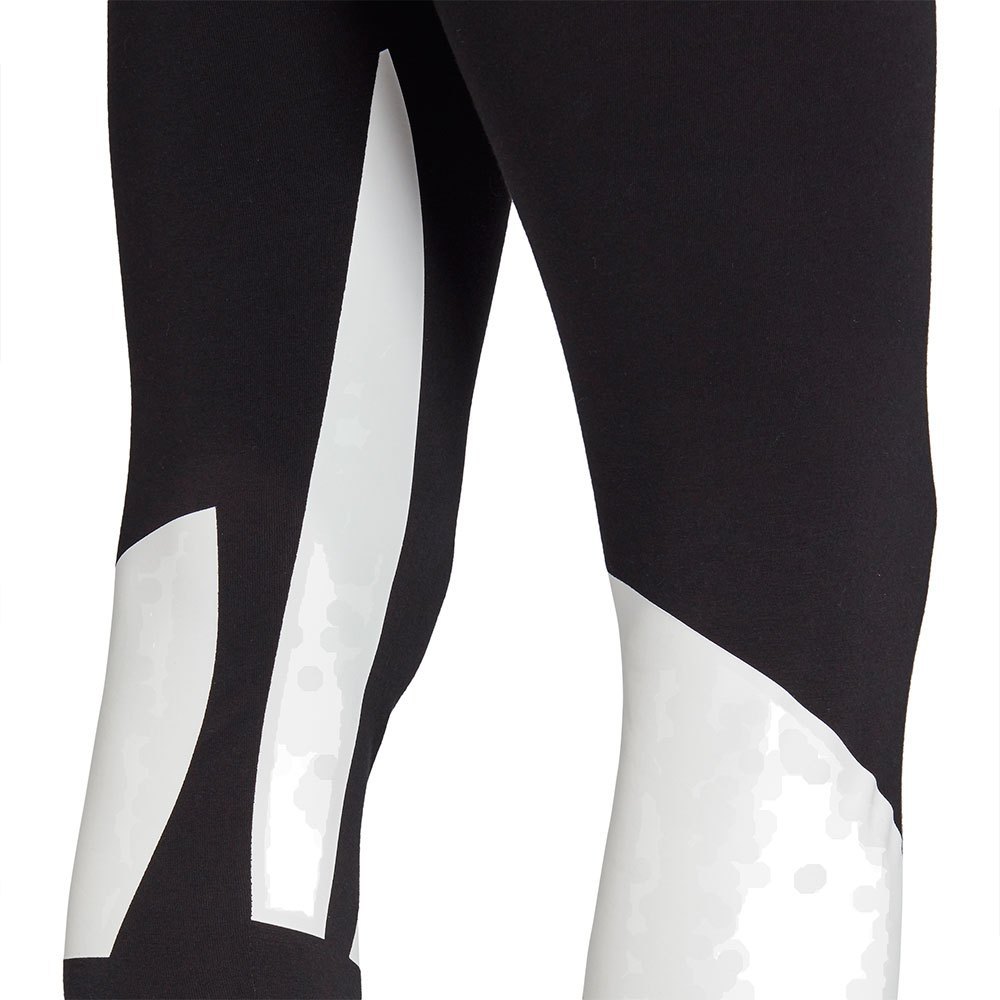 Small or Medium Women Adidas Originals Trefoil Logo Leggings Black White  M30707