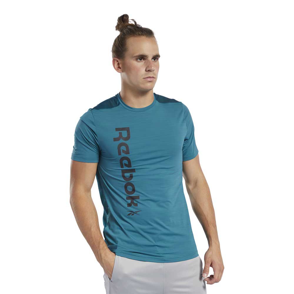 Reebok ActivChill Graphic Short Sleeve Mens Training Top Blue 