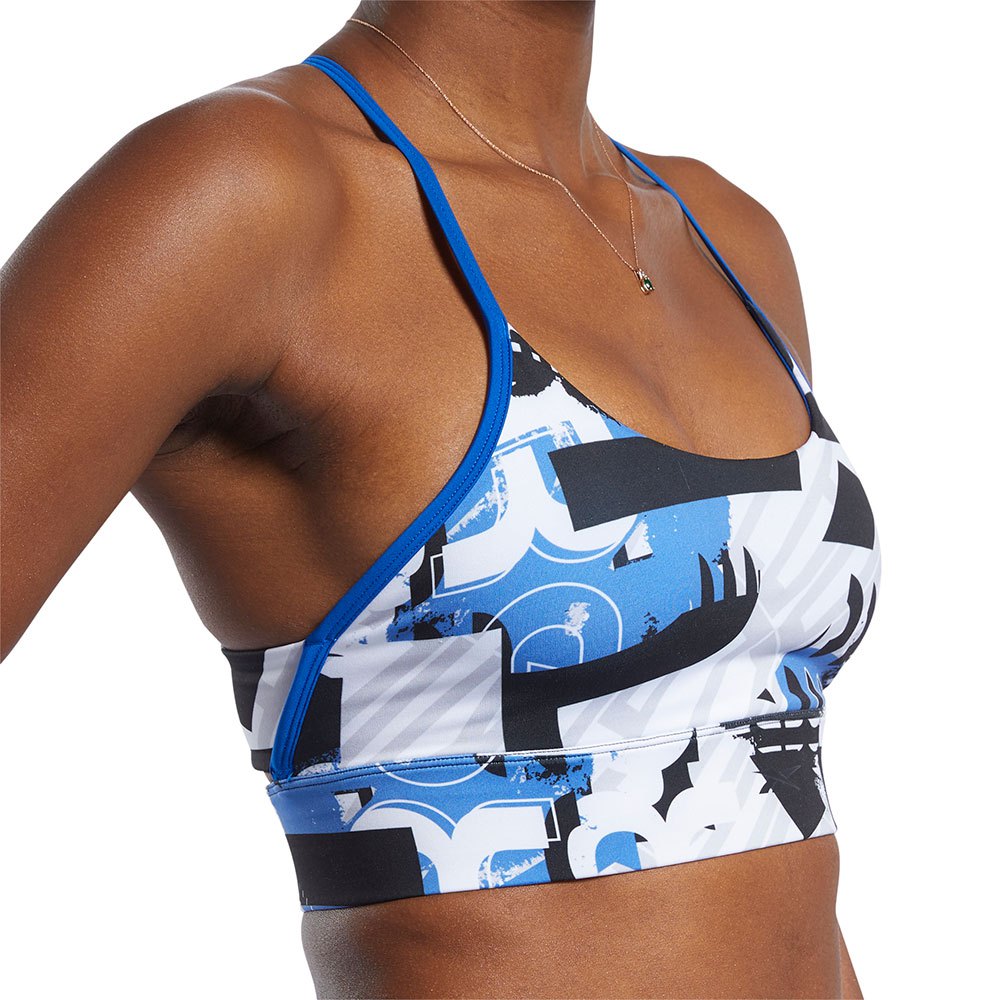 Reebok Workout Ready Meet You There All Over Print Sports Bra