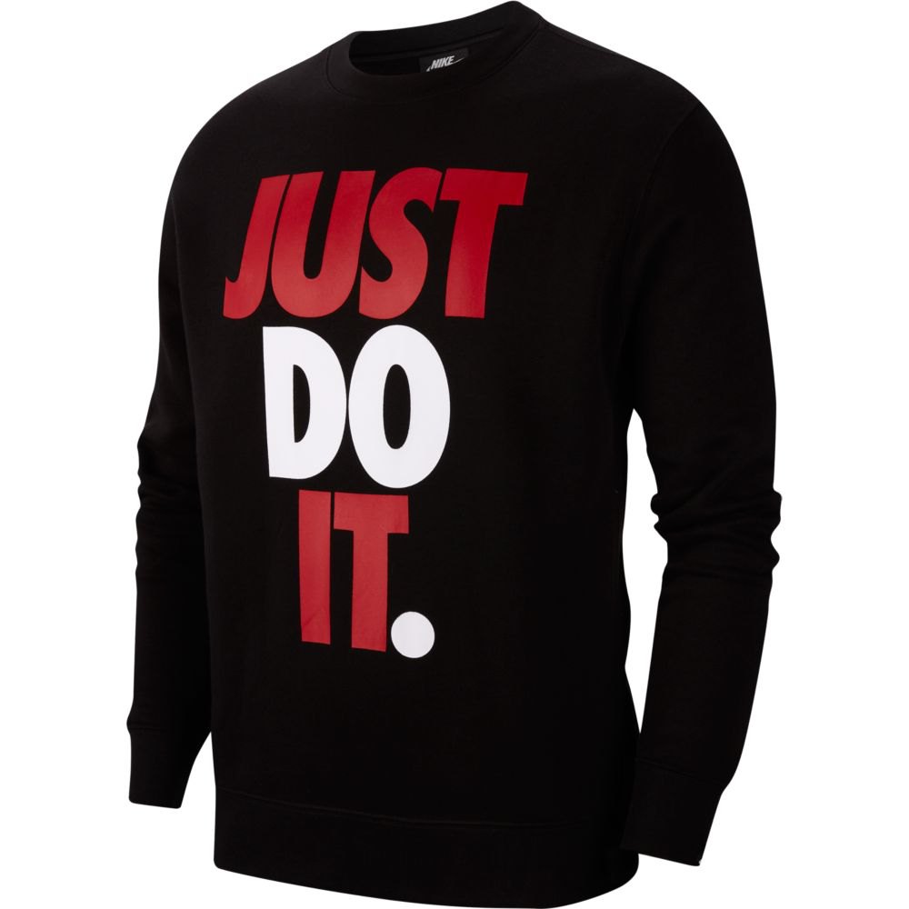 consumo florero Regularidad Nike Sudadera Sportswear Just Do It Crew HBR Negro | Dressinn