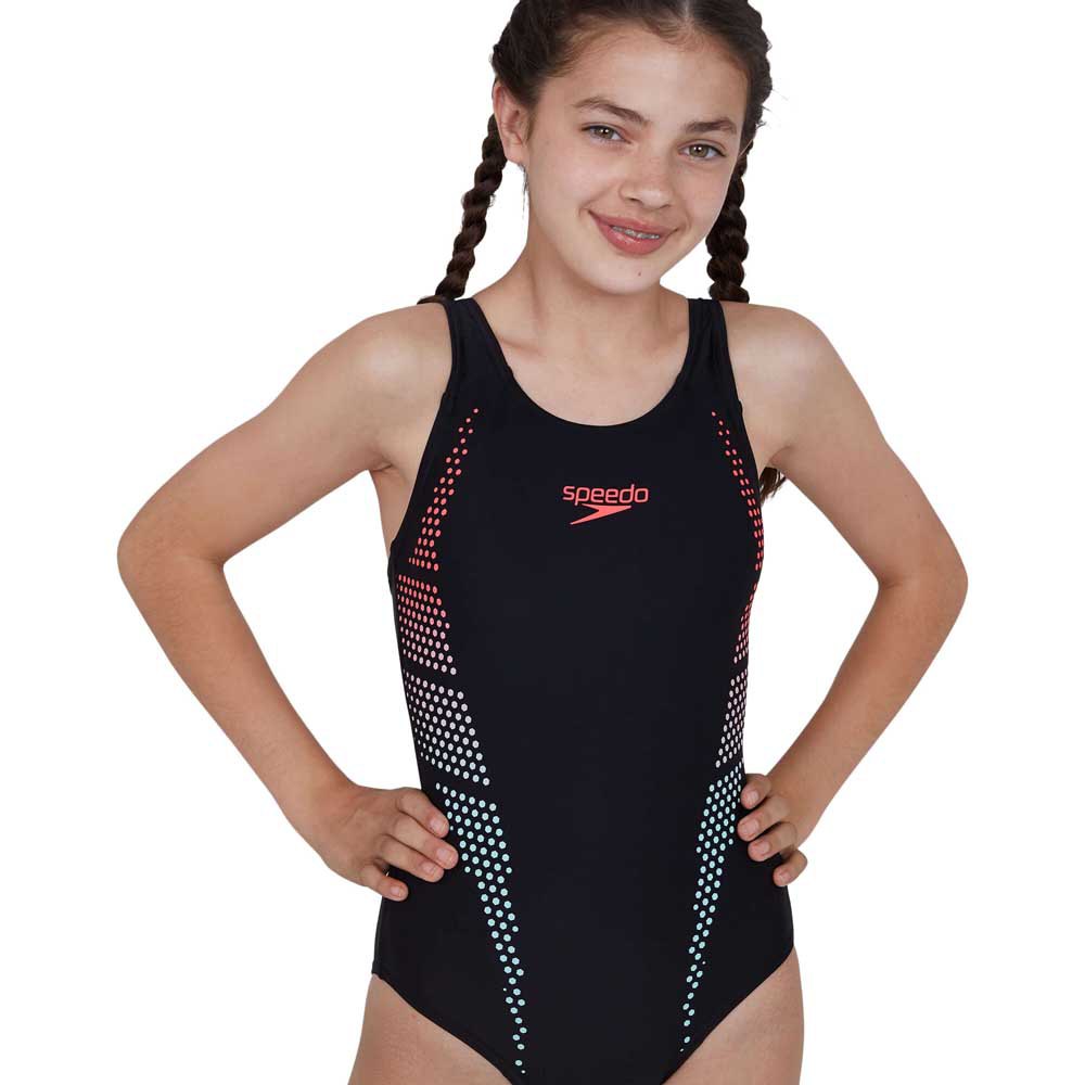 Speedo Girls Boomstar Splice Flyback Swimming Costume for Girls