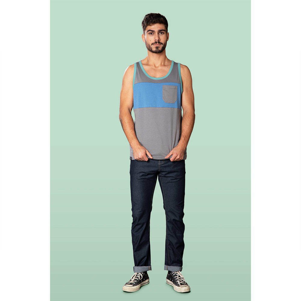 Snap climbing Two-Colored Pocket mouwloos T-shirt