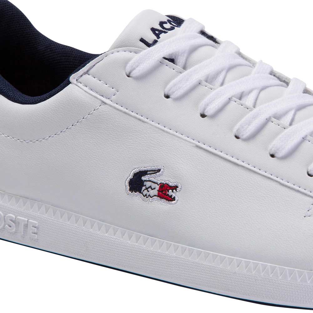 Lacoste Genuine Mens Graduate Leather White Trainers Tennis Court Sport Shoes 
