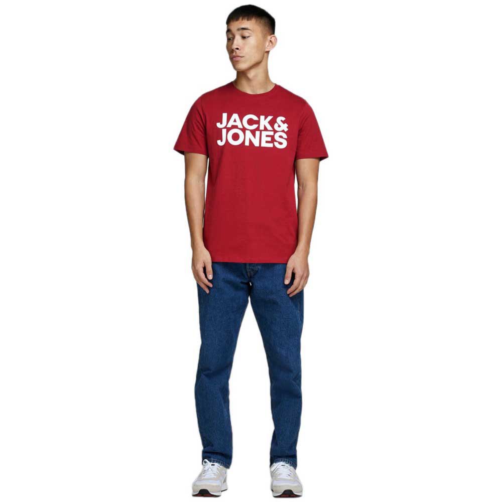 Jack & jones Corp Logo O-Neck Slim Fit Large Print Short Sleeve T-Shirt