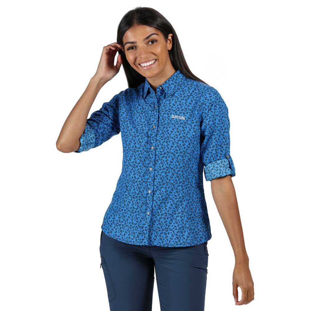 Regatta Women's Nimis Long Sleeved Checked Shirt Blue 