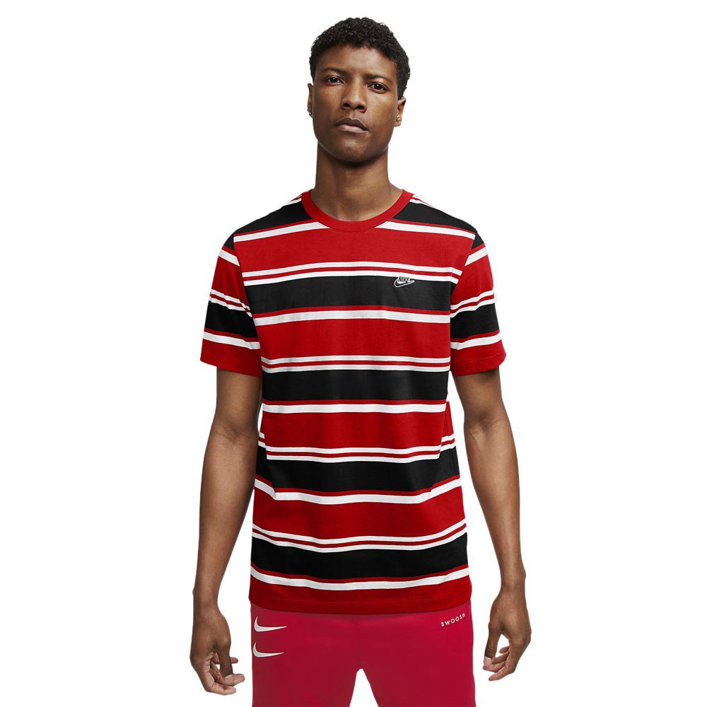 Opnemen Stap Drank Nike Sportswear Striped Short Sleeve T-Shirt Black | Dressinn