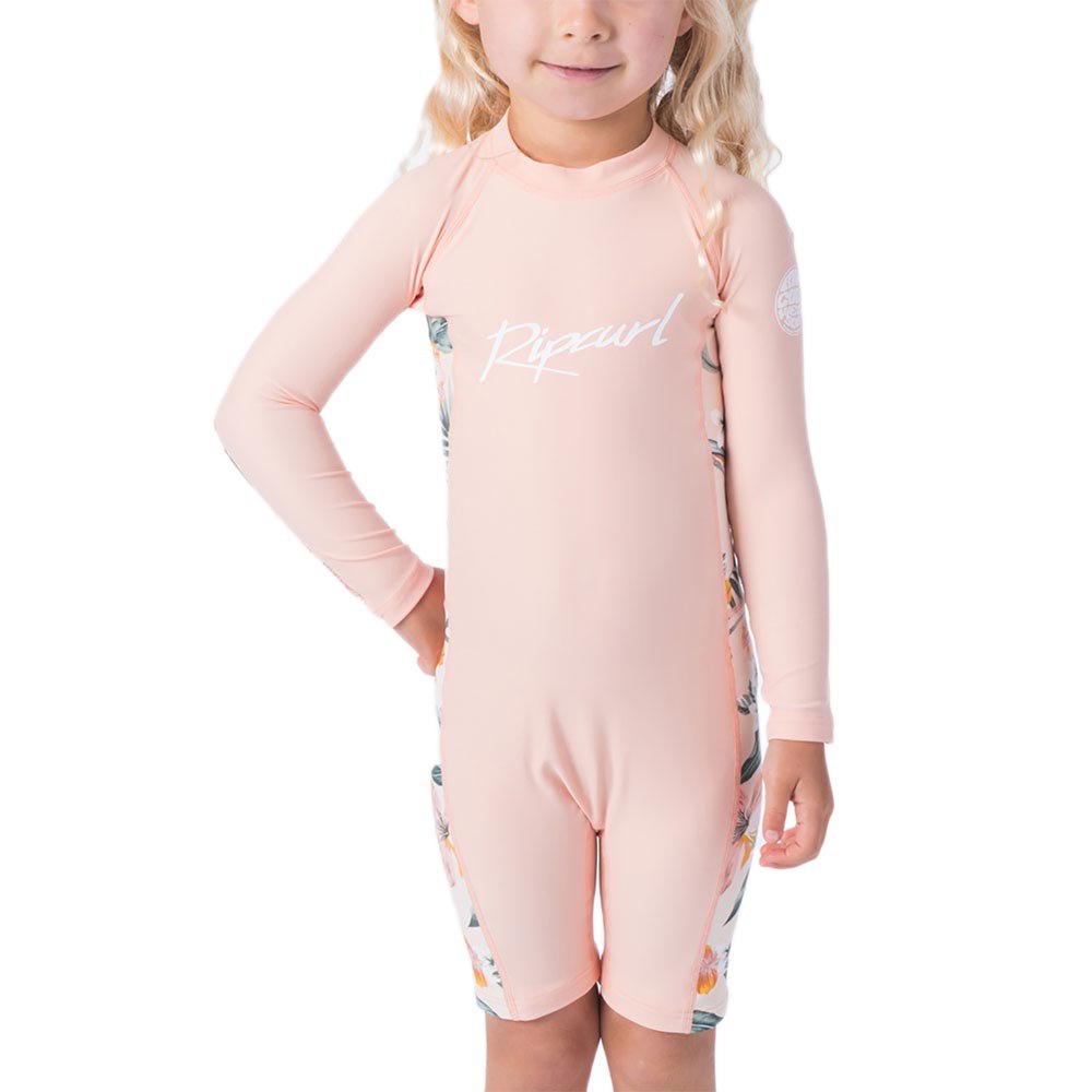 Rip Curl Mini Girl Spring UV Light Pink UPF 50 Sun Suit Age 4 Short Sleeve 