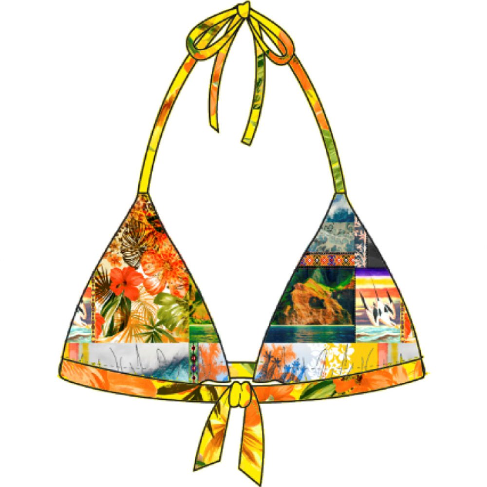 Desigual Florida Knit Triangle Bikini Top