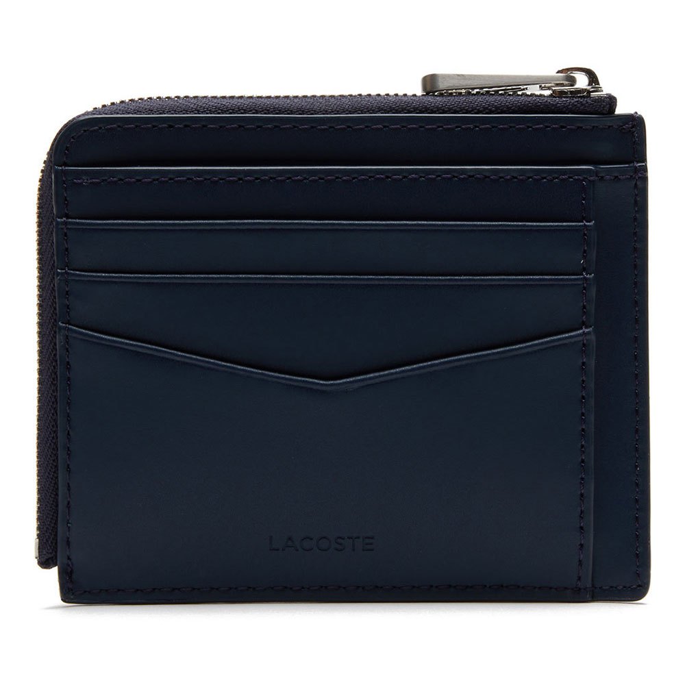 Lacoste Chantaco Matte Pique Leather Zip 4 Card Holder
