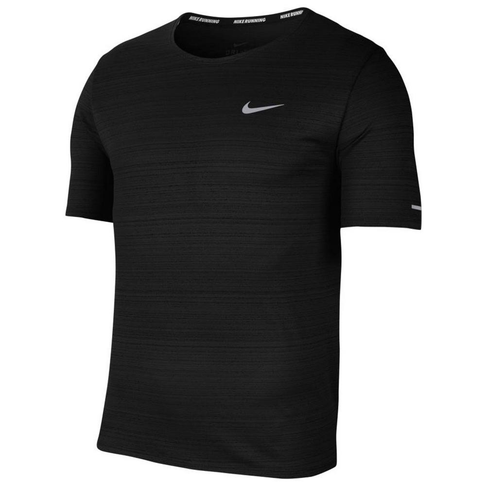 Nike Dri Fit Miler Short Sleeve T-Shirt Black | Runnerinn