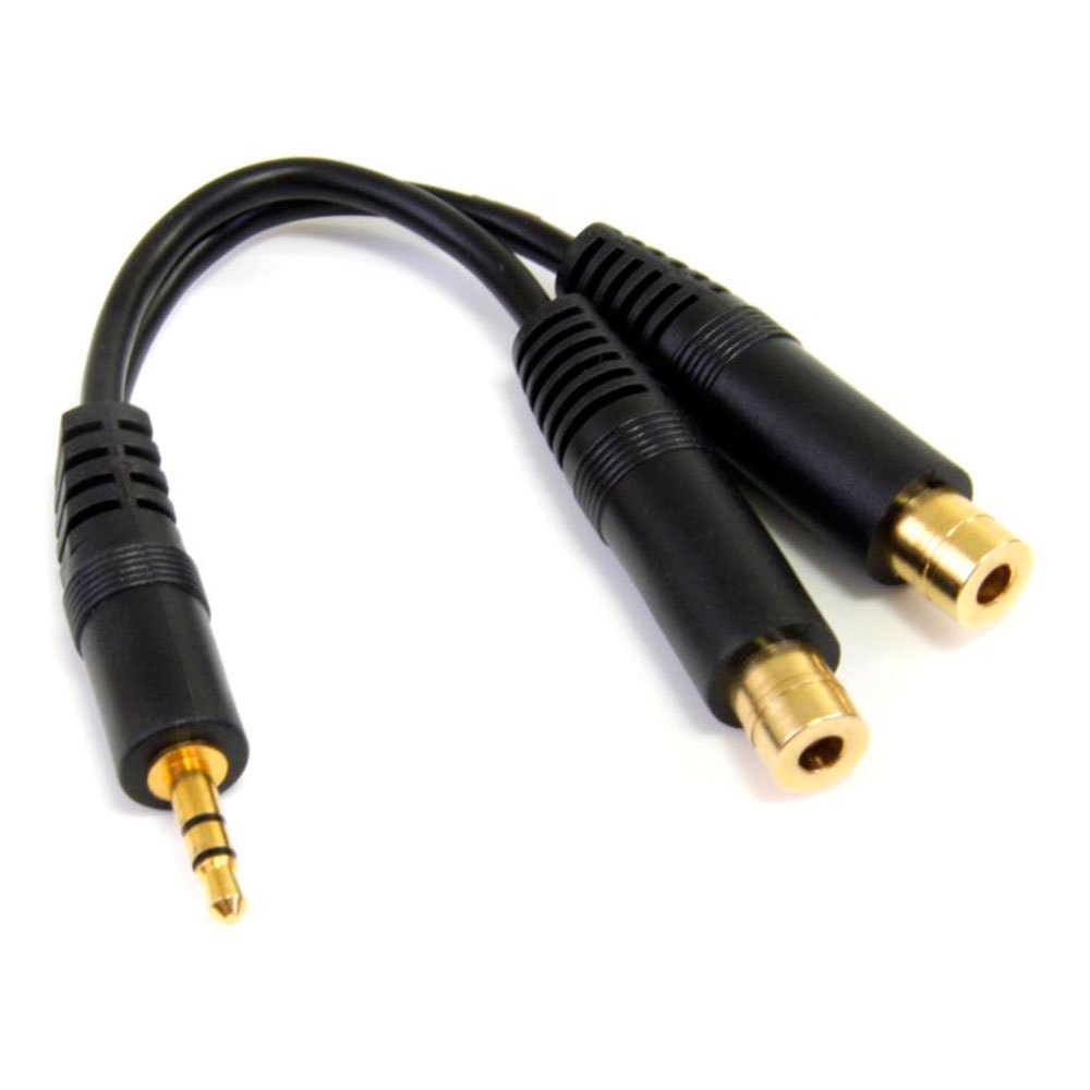 6 3.5mm Stereo Male to 2 3.5mm Stereo Female Splitter Cable