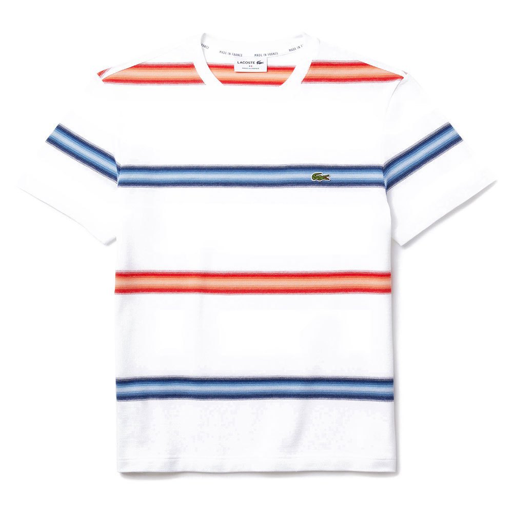 Lacoste Camiseta Manga Corta Made In France Striped Cotton Piqué Crew Neck