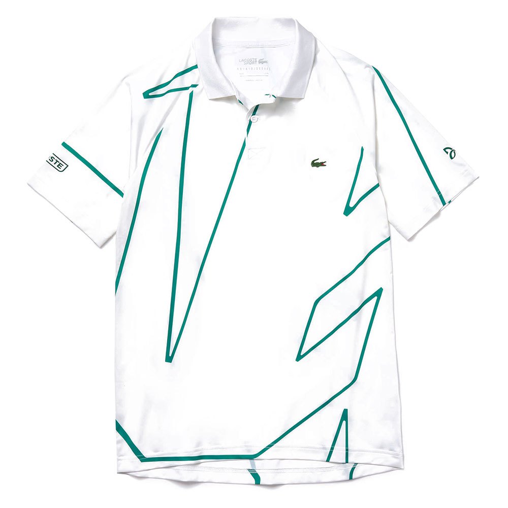 udendørs konvergens glæde Lacoste Sport X Novak Djokovic Printed Breathable Short Sleeve Polo Shirt  White| Smashinn