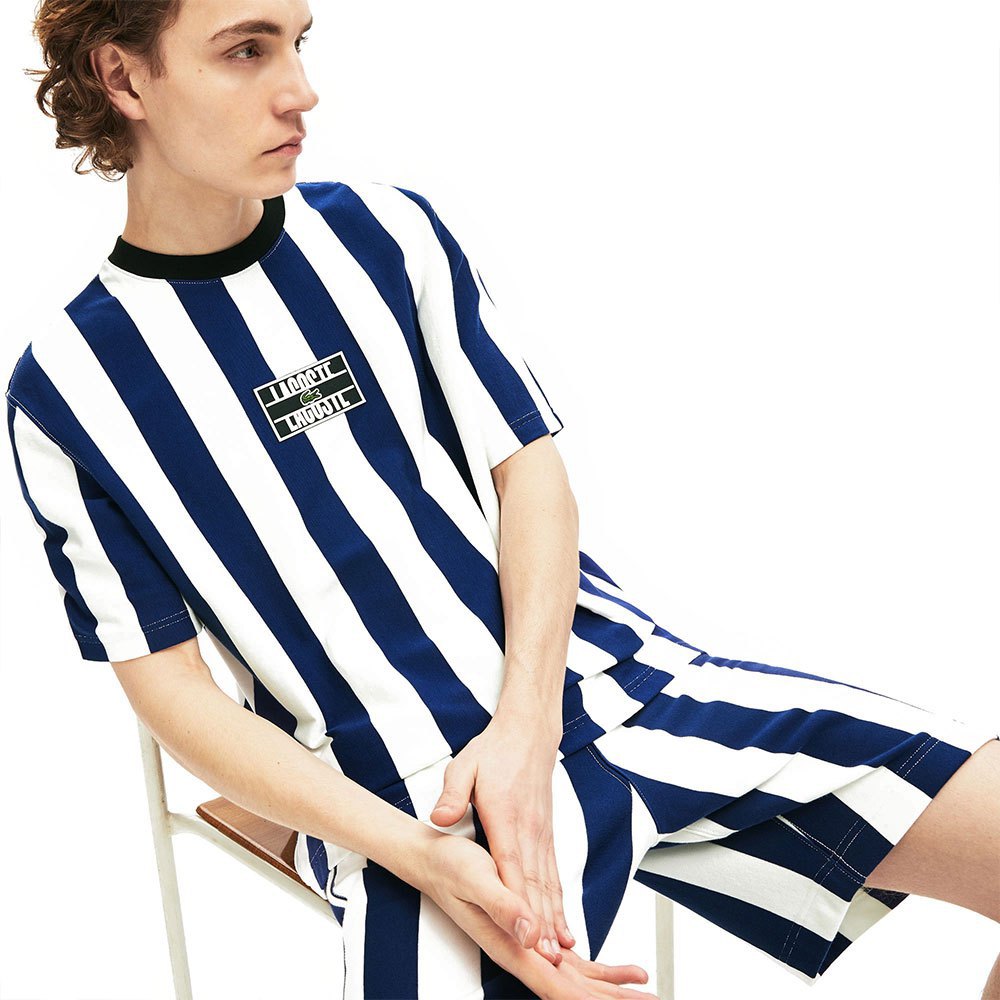 Lacoste Live Badge Striped Short Sleeve T-Shirt