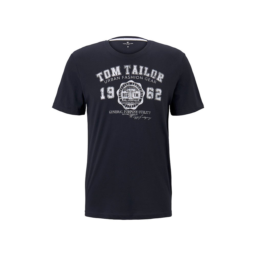 Tom tailor Logo Print Kurzärmeliges T-shirt Blau | Dressinn