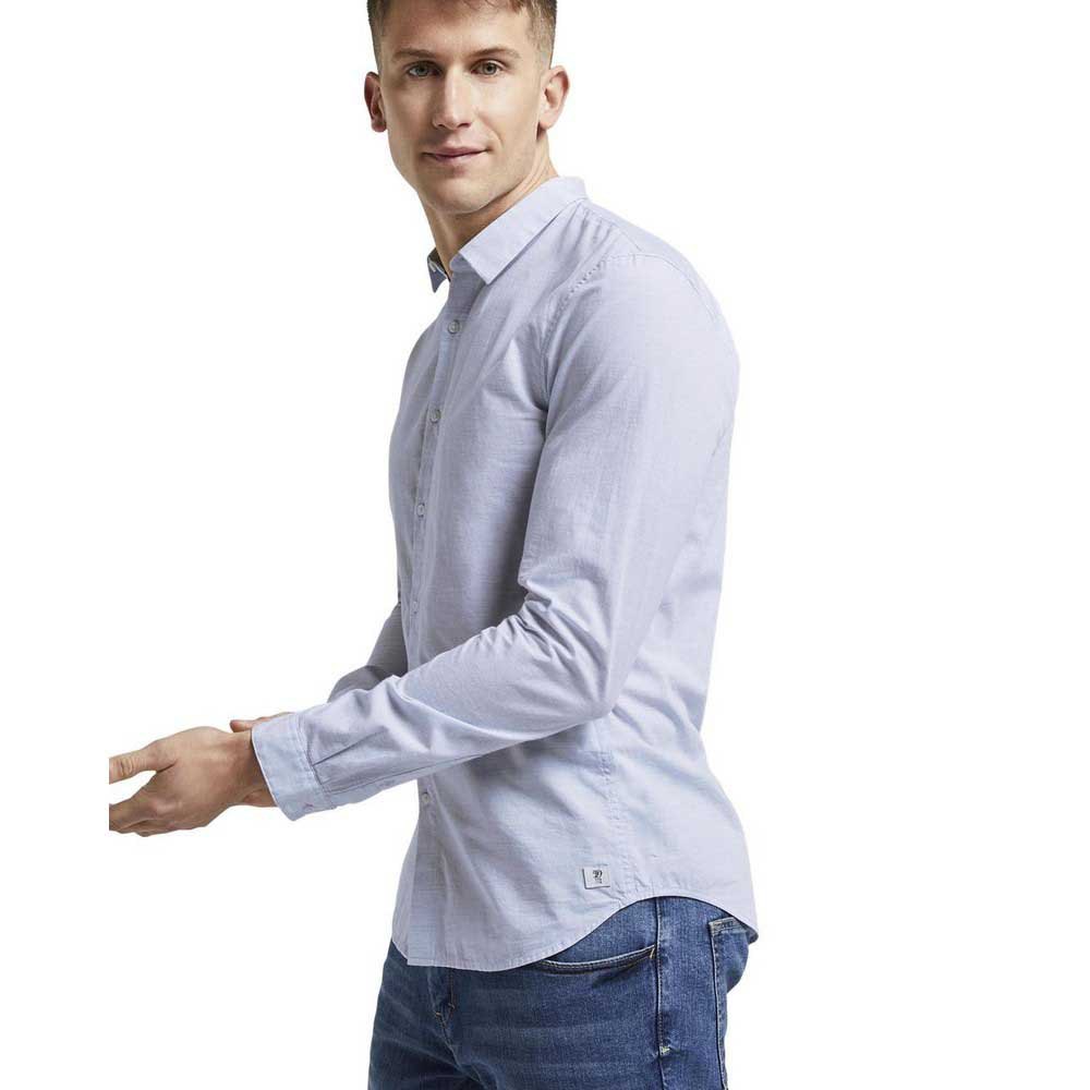 Refinar Verdulero gravedad Tom tailor Camisa Manga Larga Simple With A Stand-Up Collar Azul| Dressinn