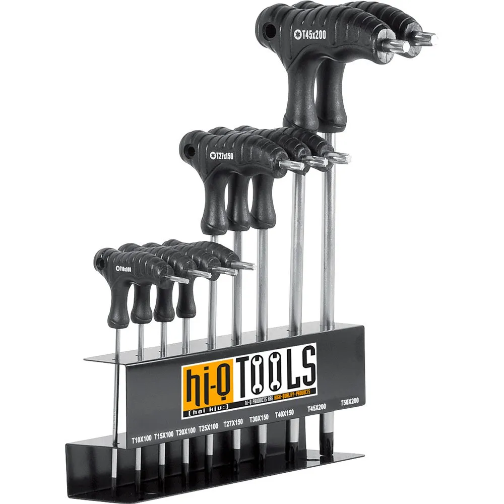 Hi q tools T-Handle Torx Hexagonal Wrench Set 9 Units Key| Motardinn