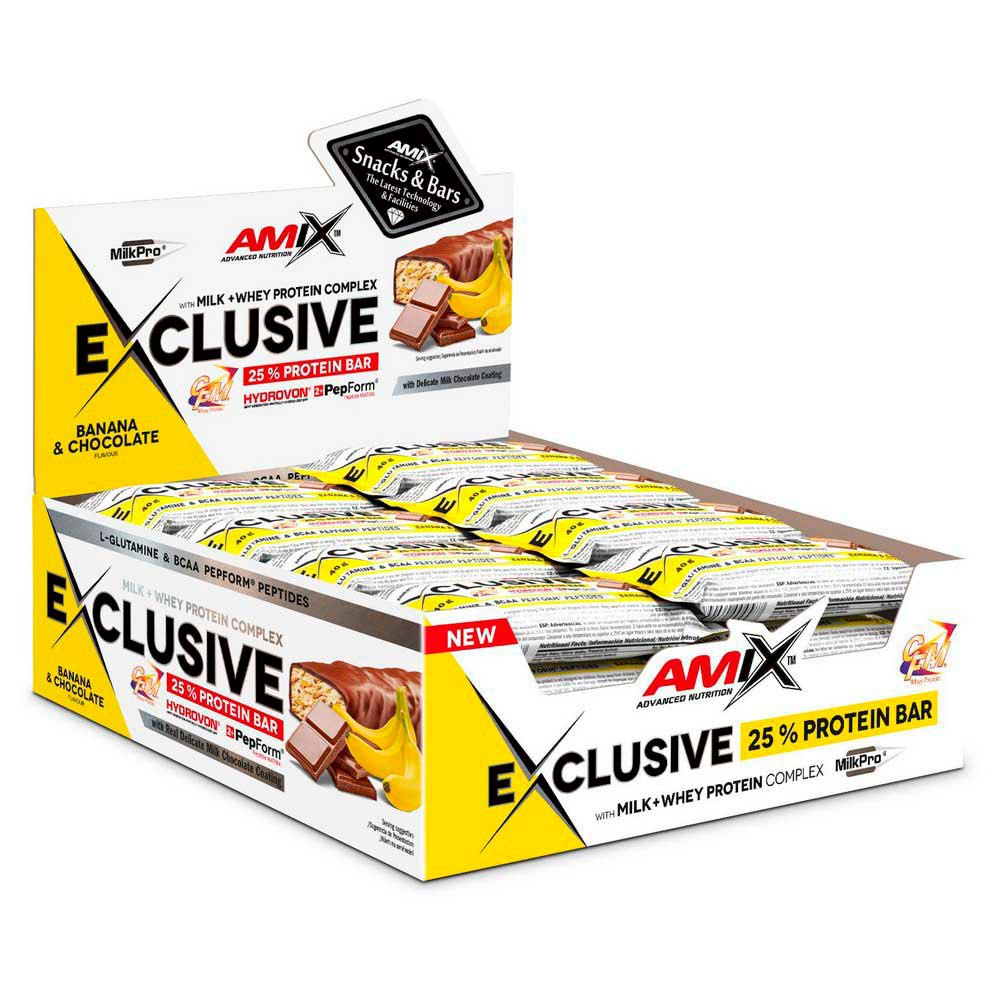 amix-protein-exclusive-40g-24-enheder-banan-og-chokolade-energi-barer-boks