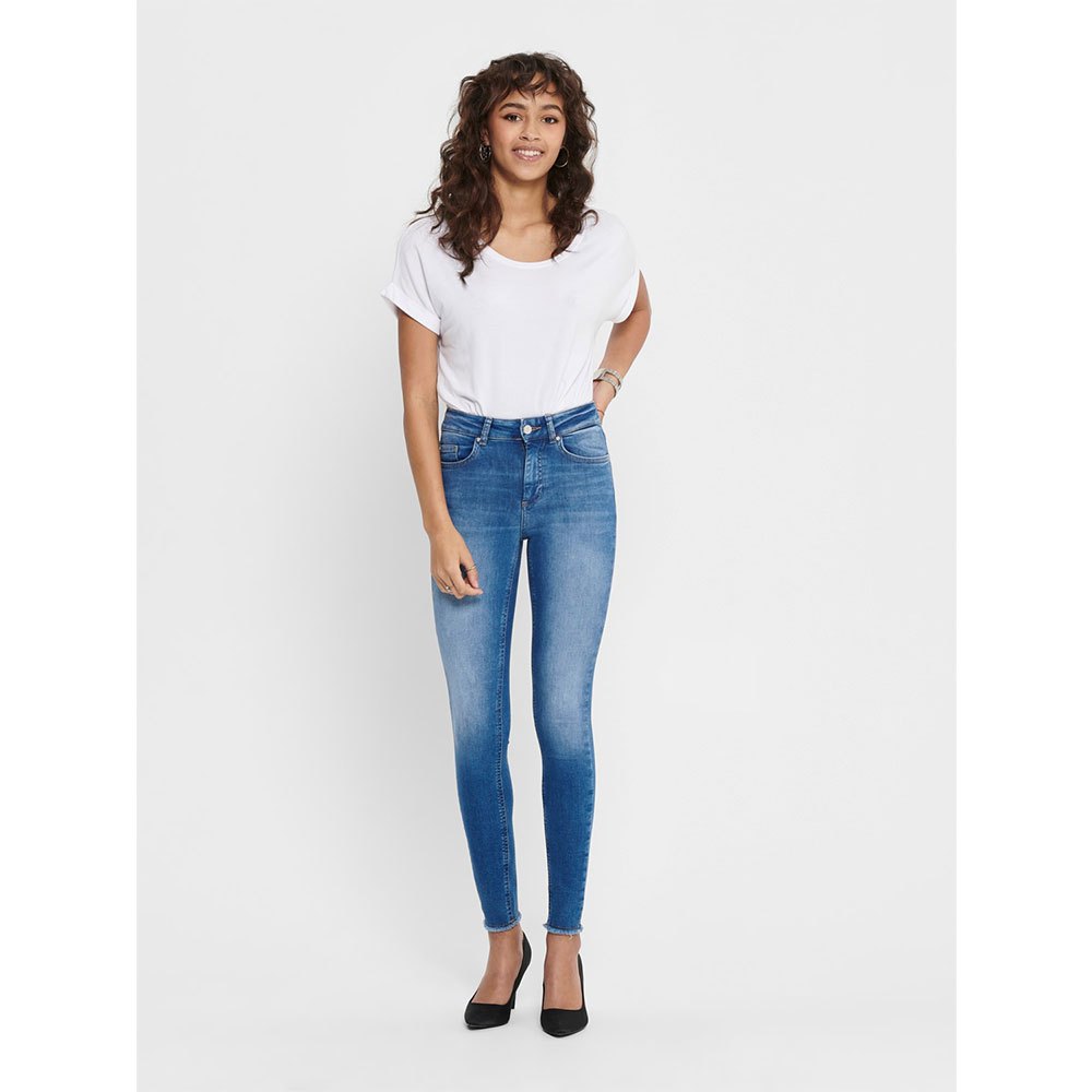 Only Blush Life Mid Waist Skinny Ankle Raw REA12187 jeans
