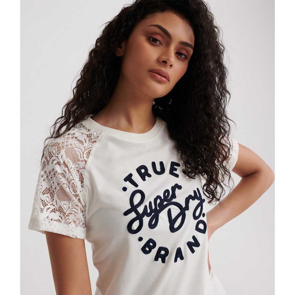 Superdry Summer Lace Raglan kortarmet t-skjorte