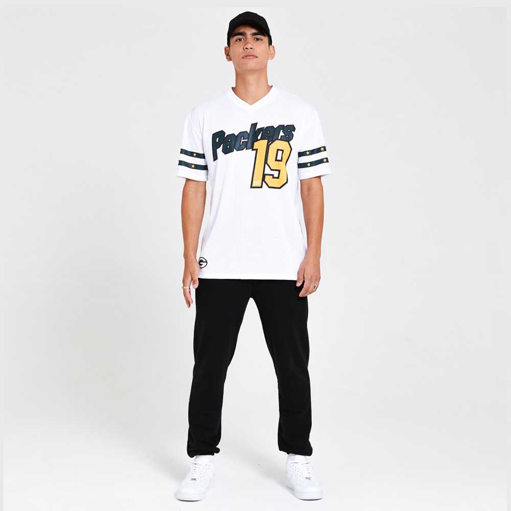 New EraNew Era Green Bay Packers Oversized T Shirt/Tee NFL Stripe Sleeve Marque  
