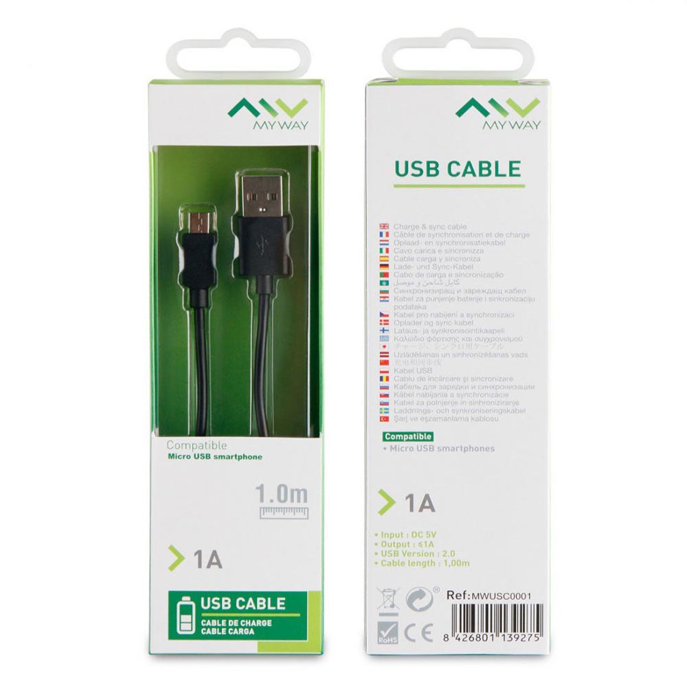 MyWay Câble USB Vers Micro USB 1A 1m