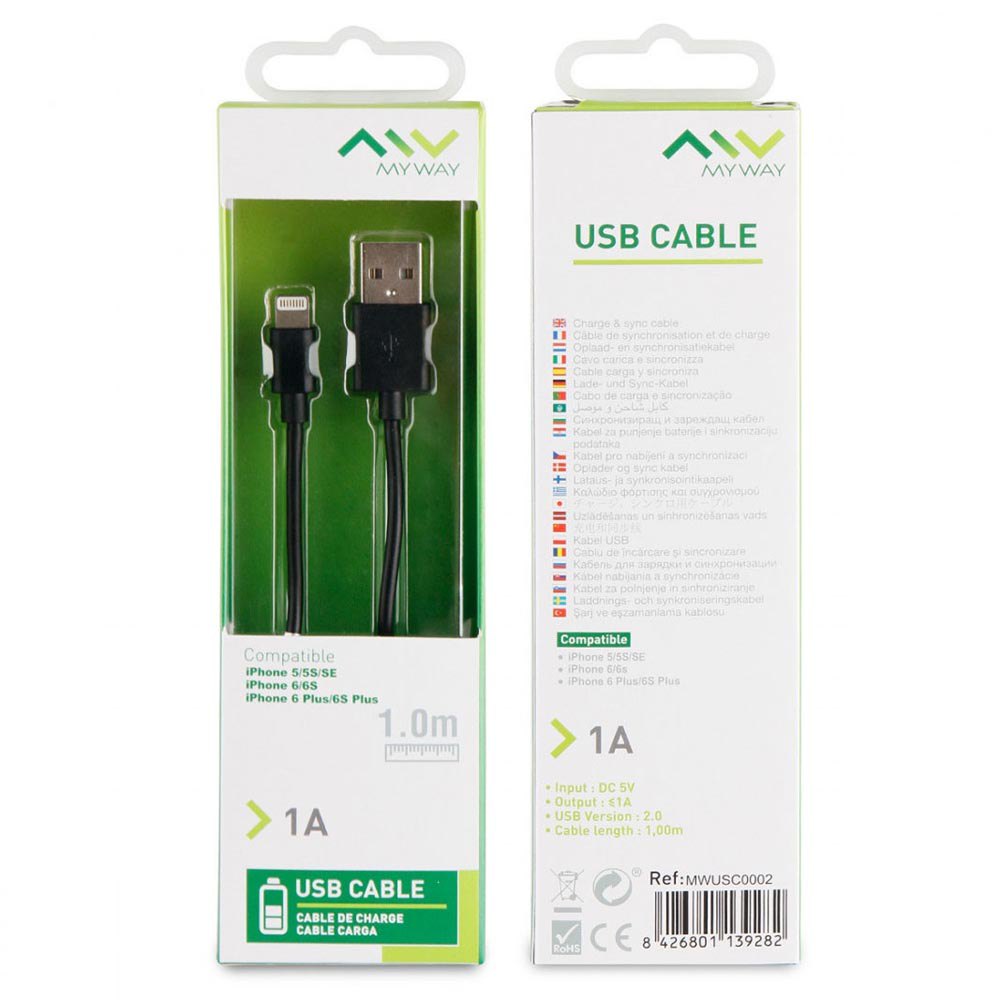 MyWay Cable USB A Lightning 1A 1M