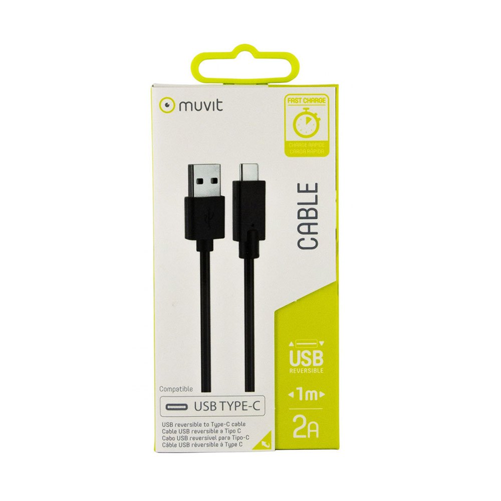Muvit Câble USB USB Rétractable Vers Type C 2A 1 m