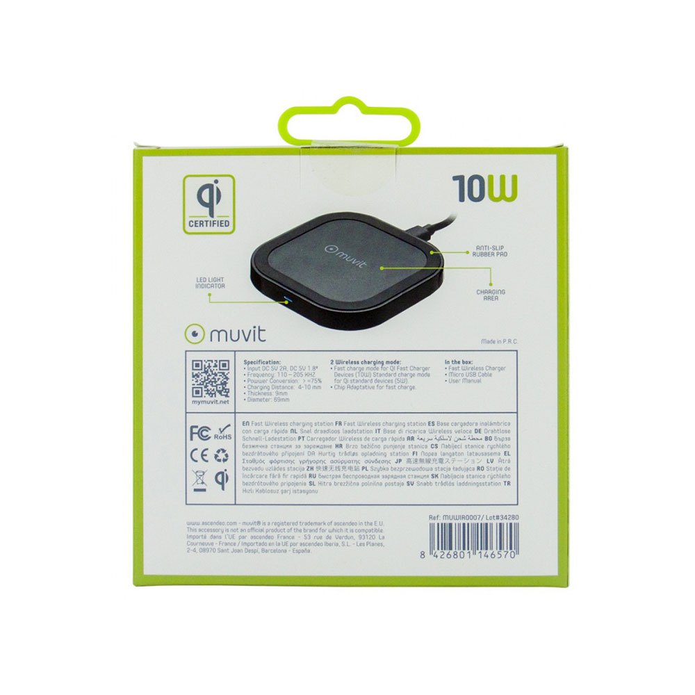 Muvit Caricatore Da Tavolo Wireless Qi 5/7.5/10W 2A