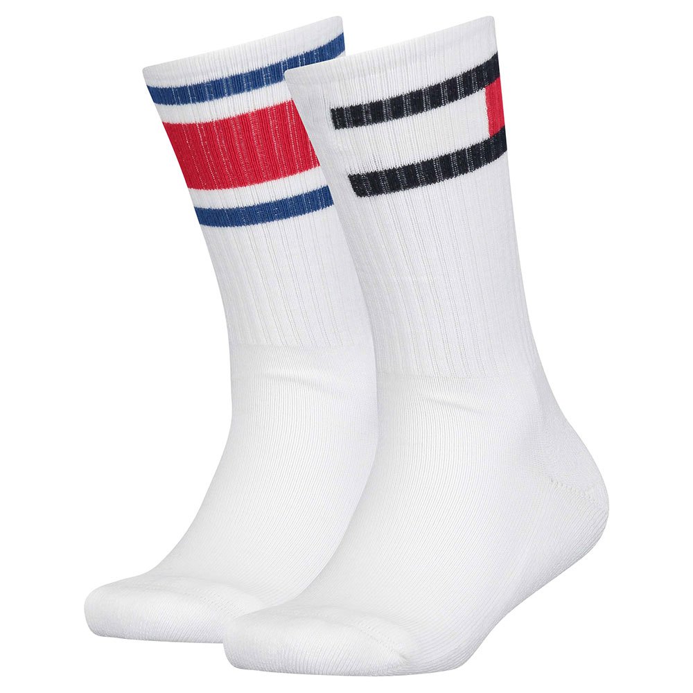 Tommy Hilfiger Duo Socks Red Adults Designer Logo High Socks 