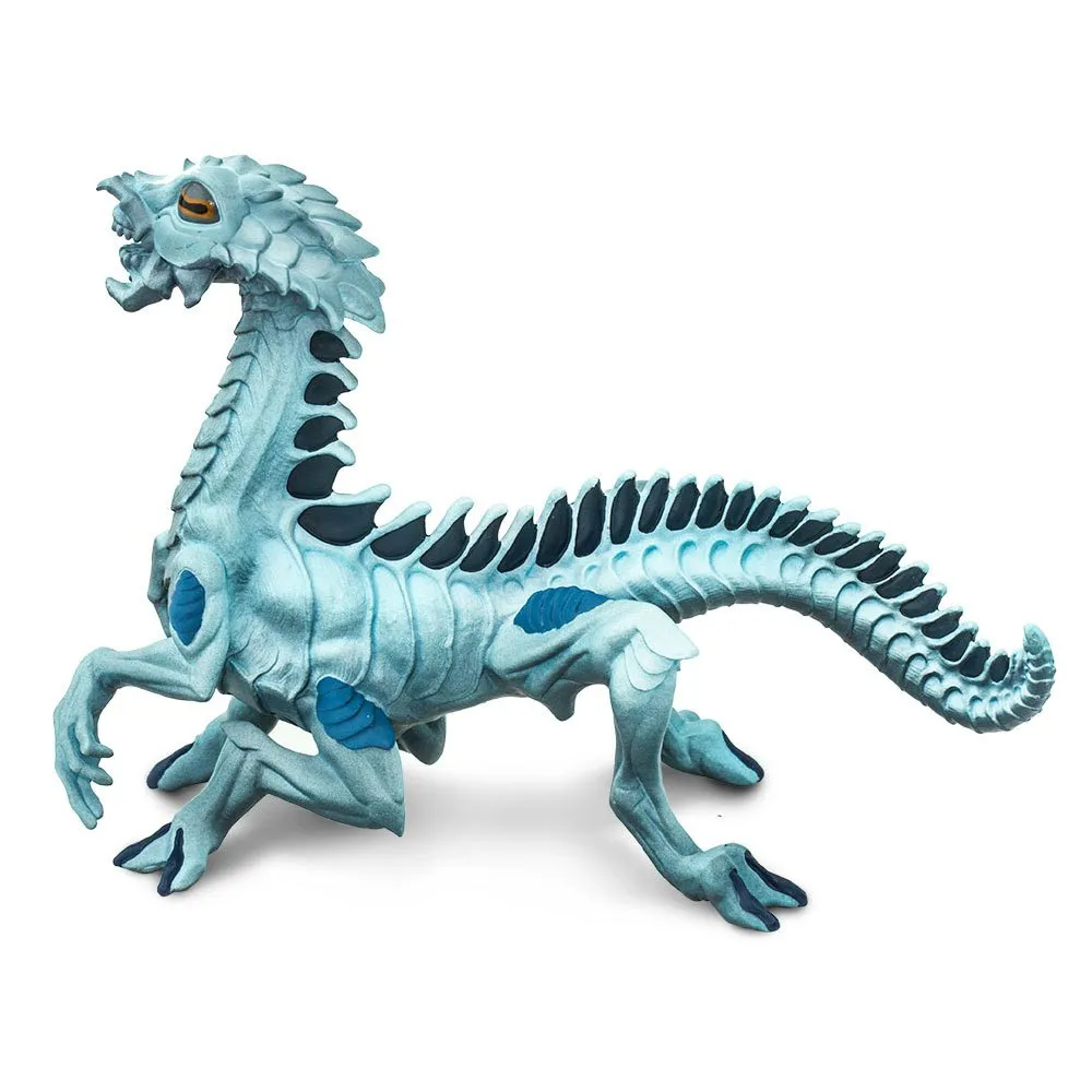 Safari Miniatur Drachen Ice – Handbemalte Drachenfigur, Blau-weiß, Für Kinder Ab 3 Jahren